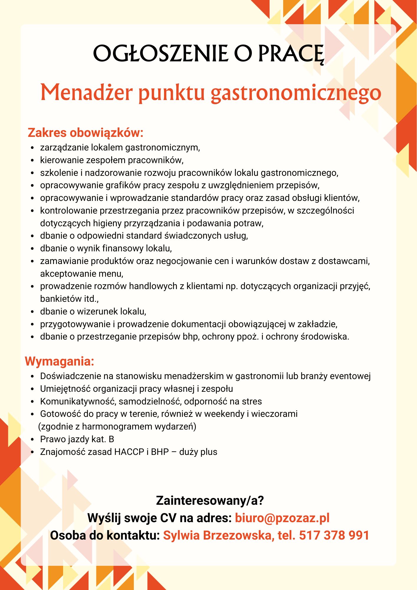 POLSKI ZWIĄZEK ORGANIZATORÓW ZAKŁADÓW AKTYWNOŚCI ZAWODOWEJ I WARSZTATÓW TERAPII ZAJĘCIOWEJ